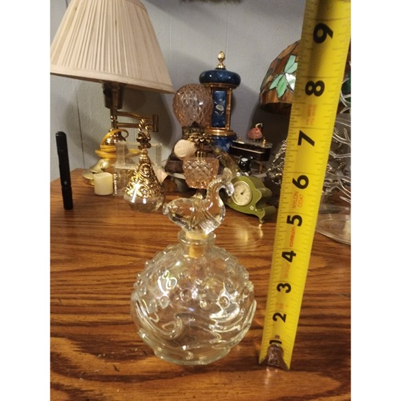 Vintage Art Deco 1940s Alfred Flaster Fish Motif Perfume Bottle, Hobnail Waves - Picture 8 of 8